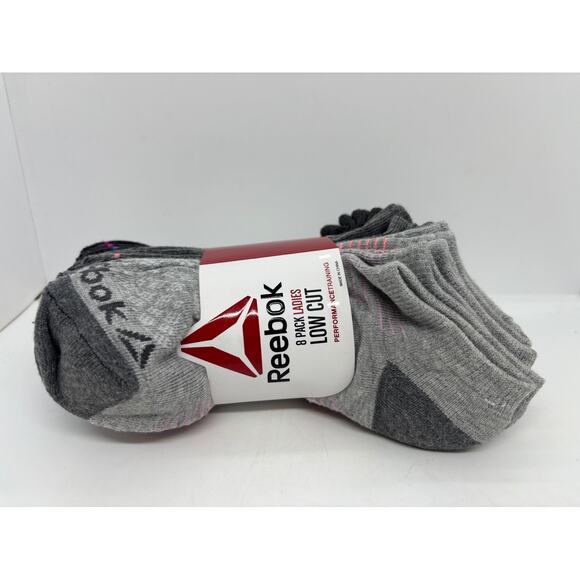 New REEBOK 8 Pack Low Cut Ladies Socks Shoe SZ 4-10 Sock SZ 9-11 Performance - Picture 1 of 4